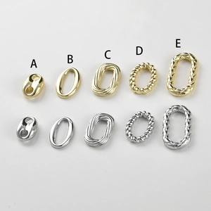 Minimalistische ovale kettingschakels in goud en zilver voor DIY-sieraden maken