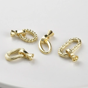 14k vergulde ovale kettingconnectoren voor DIY-sieraden in vier getextureerde stijlen