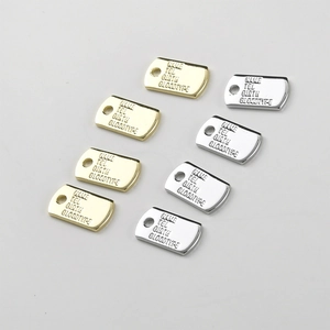 Detailed engraving on gold and silver rectangle charms for DIY jewelry accessories