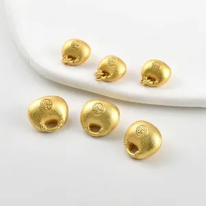 Copper Gold Plated Lucky Bag Pendant With Fu Character Matte Finish DIY Jewelry Making Accessories For Necklace Bracelet