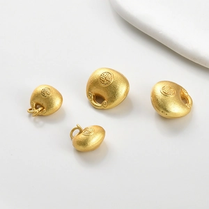 Matte gold-plated lucky bag pendants with Fu character for DIY jewelry making