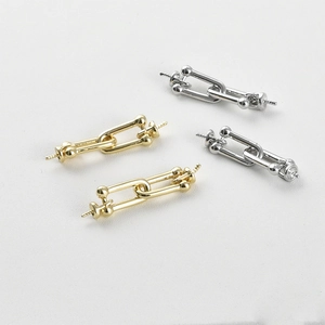 Connettori a ferro di cavallo a forma di U placcati oro 14k per la creazione di gioielli DIY