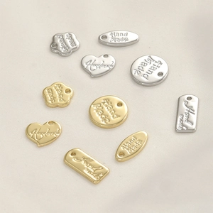 14K Vergoldete Kupfer Handgefertigte Buchstaben Anhänger Oval Herz Blume Rund Rechteck Charms Für DIY Schmuckherstellung Zubehör