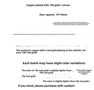 Detailed specs for 14k gold-plated butterfly pendant with zircon in 19x14mm size