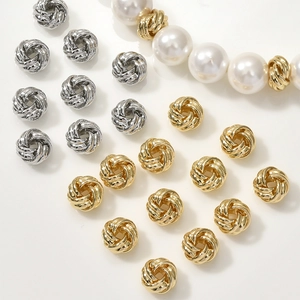 Perles d'Espacement en Cuivre Plaque Or 14k Noeud Coréen Accessoire Création Bijoux DIY pour Colliers Bracelets Boucles d'Oreilles