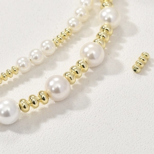 Collar de cuentas de linterna bañadas en oro de 14k con perlas blancas para joyería DIY