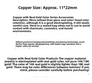 Detail specifications of 11x22mm gold plated copper ring parts with texture design