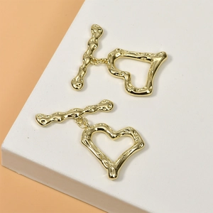 Επίχρυσο ανάγλυφο κούμπωμα OT καρδιά 14k για DIY κοσμήματα και συνδέσμους βραχιολιών