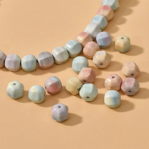 Colorful rainbow stone pumpkin cubes for DIY bracelet necklace jewelry making