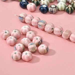 Perles citrouilles en céramique émaillée pour bijoux DIY et colliers faits main