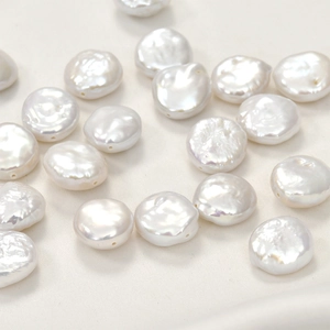 Natural freshwater button pearls with pre-drilled holes for DIY jewelry making