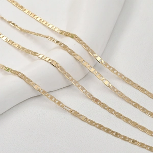 Cadena mariner plana en cobre bañado en oro de 14k para accesorios de joyería DIY