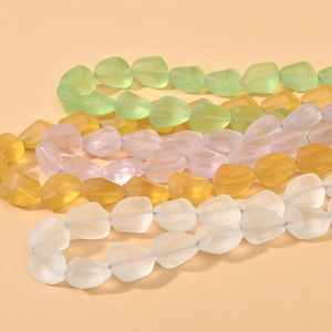 Perle a ciottoli opachi irregolari in colori pastello per creazione gioielli