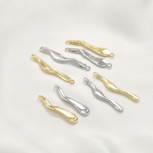 Irregular wave-shaped 14k gold and silver plated connectors for DIY jewelry making