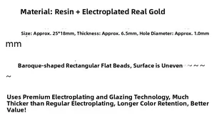 Detailed size specifications for 25x18mm baroque irregular rectangular beads for DIY jewelry