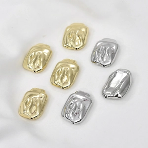 Lava texture irregular baroque beads in 14k gold and silver finish for DIY jewelry