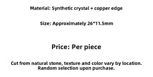 Especificaciones del colgante de jade sintético con borde de cobre de 26x11,5 mm