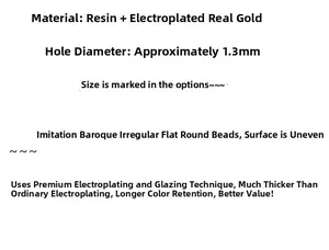 Perle barocche placcate in oro 14k con foro da 1,3mm per creazione di gioielli fatti a mano