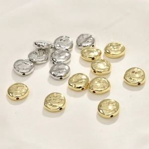 Perline barocche testurizzate in oro 14k e argento per creazione gioielli DIY