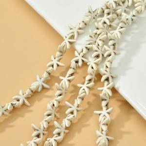 Détails de perles en forme d'étoile de mer crème pour la fabrication de bijoux DIY