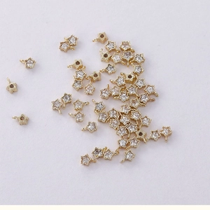 Ciondoli a stella placcati in oro 14k con zirconi per la creazione di gioielli fai da te