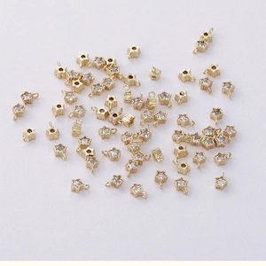 Ciondolo a stella placcato oro 14k con zirconi cubici per creazione gioielli fai da te