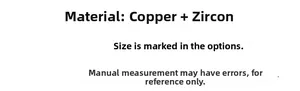 Detailed material specifications for copper and zircon jewelry pendant components