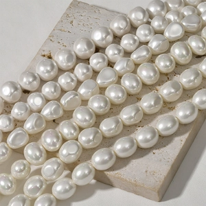 Irregular Baroque Faceted Oval Round Shell Artificial Pearl Beads For DIY Jewelry Making Bracelet Necklace Earring Accessory Shell Beads