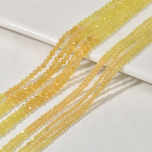 Perline di cristallo giallo occhio di gatto sfaccettate per gioielli fai da te