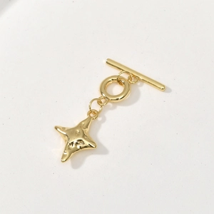 18k gold plated star-shaped OT toggle clasp for DIY jewelry making and bracelet finishing