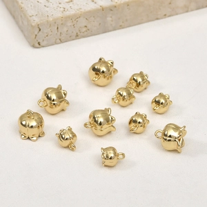 Golden lily of the valley flower pendants for DIY jewelry making and hair accessories