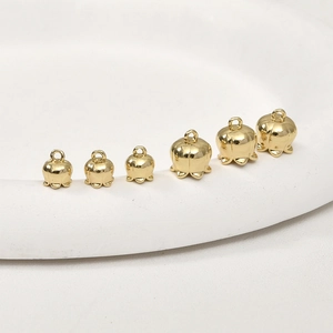 Golden lily of the valley lily flower charms for DIY jewelry making in two sizes