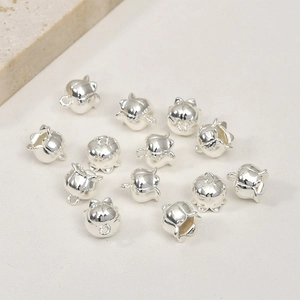 Silver lily of the valley tassel pendants for DIY jewelry making handmade accessories