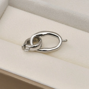 Polished silver textured oval toggle clasp for DIY necklace and bracelet jewelry making