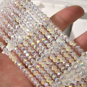 Perline di vetro cristallo sfaccettato AB per gioielli DIY con riflessi iridescenti