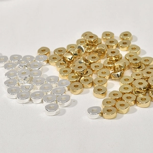 Perles d'espacement triangulaires en métal or et argent pour création de bijoux DIY
