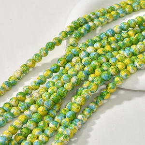 8mm colorful oil painting style turquoise beads for DIY handmade jewelry and necklaces