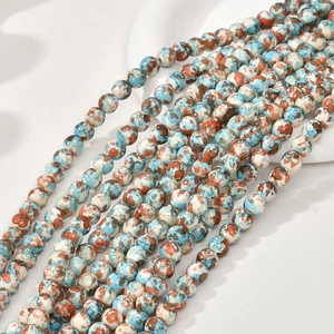 8mm colorful oil painting style turquoise beads for DIY jewelry making and crafts