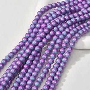 8mm colorful oil painting style turquoise beads for DIY handmade jewelry bracelets