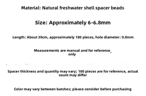 Spécifications des perles en nacre naturelle 6mm pour bijoux DIY avec trou 0,8mm