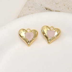 Herzanhänger mit 14k Goldbeschichtung und Sternschliff für DIY Schmuckherstellung