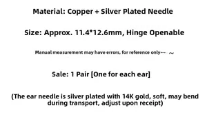 Detailed size and material specs for copper 14k gold plated lava heart earring findings