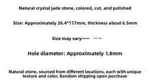 Size specifications for natural crystal cross pendant 26x17mm for DIY jewelry making
