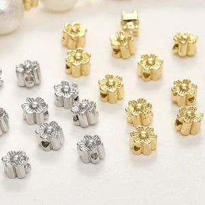 DIY 14k vergulde bloem kralen met CD gravure voor het maken van sieraden