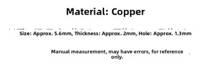 Specifications of copper sunflower spacer beads including 5.6mm diameter and 1.3mm hole size