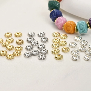 14k gold plated sunflower spacer beads for DIY jewelry making and handmade crafts