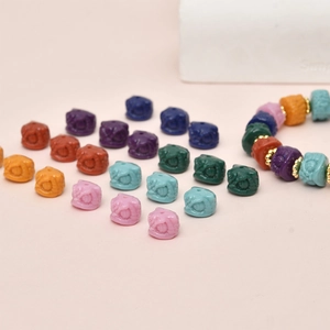 DIY colorful resin lion head spacer beads for handmade bracelets and jewelry making