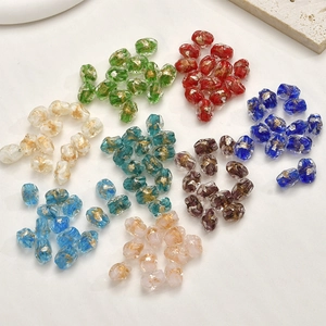 Retro Unregelmäßige Goldfolie Lampwork Glasperlen Handgefertigt Lose Perlen Für DIY Halskette Armband Ohrring Schmuck