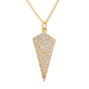 Hip Hop Arrow Pendant Necklace Micro Pave Zirconia Copper Gold Silver Plated Geometric Jewelry For Men Party Decor