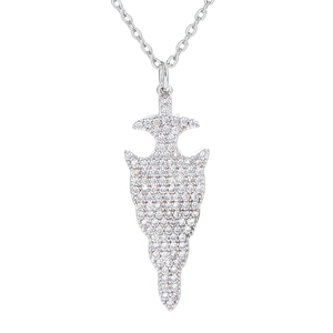 Collar con colgante de flecha y micro-pavé de circonitas en cadena de eslabones
